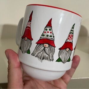 3 PEPPERMINT & PINE Stackable Gnome Christmas Mugs